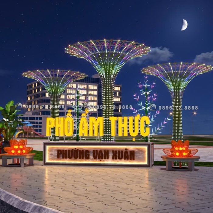 Cây sinh trưởng led phố ẩm thực